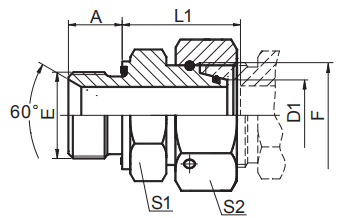 Размер Наружная резьба BSPP Уплотнение ISO 1179-2 ED для поворотного прямого соединителя