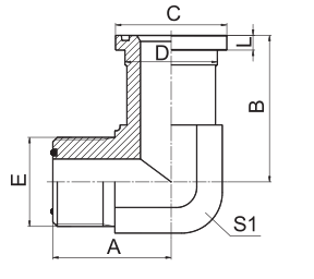 1FFS 9 LOEQ2 Фланцевое колено SAE Фитинги ORFS