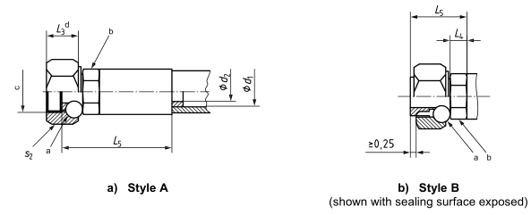 Поворотный фитинг для шланга с внутренней резьбой, прямой — типы A (SWSA) и B (SWSB)