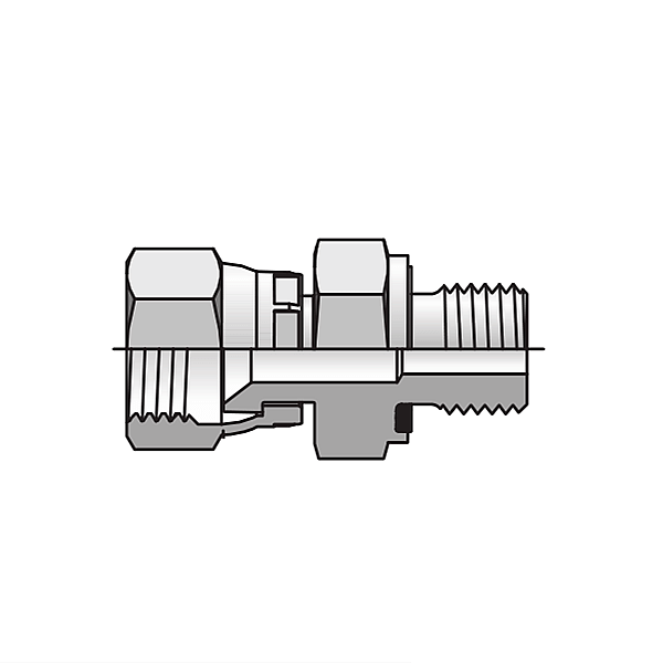 JIC BSPP Stud Fittings ED Seal Male Straight Connector