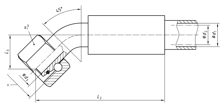 Фитинг для шланга с поворотным коленом 45° с внутренней резьбой (SWE45)