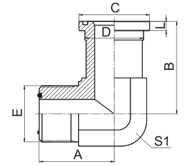 1FFL9 LOEQ1 Фланцевое колено SAE Фитинги ORFS